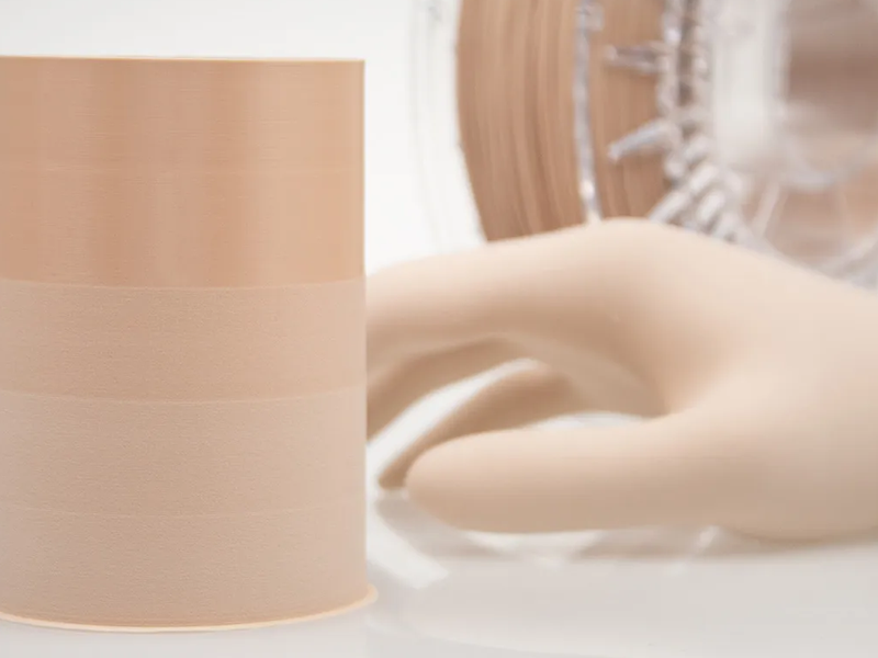 The VarioShore TPU Prosthetics filament in Pale Pink